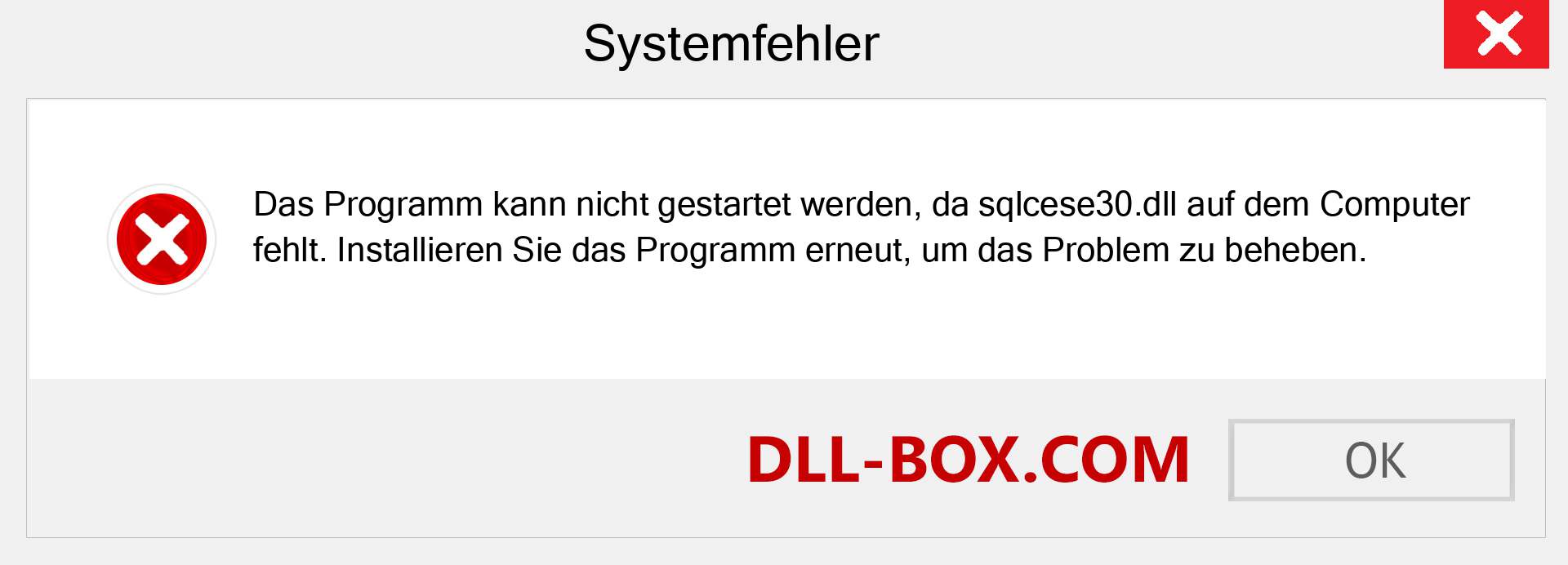 sqlcese30.dll-Datei fehlt?. Download für Windows 7, 8, 10 - Fix sqlcese30 dll Missing Error unter Windows, Fotos, Bildern