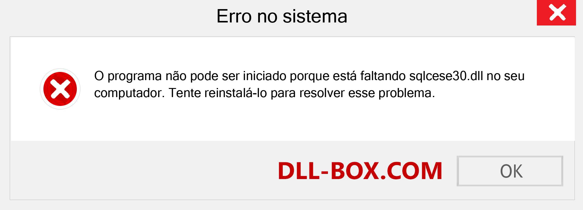 Arquivo sqlcese30.dll ausente ?. Download para Windows 7, 8, 10 - Correção de erro ausente sqlcese30 dll no Windows, fotos, imagens