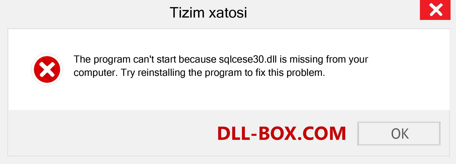 sqlcese30.dll fayli yo'qolganmi?. Windows 7, 8, 10 uchun yuklab olish - Windowsda sqlcese30 dll etishmayotgan xatoni tuzating, rasmlar, rasmlar